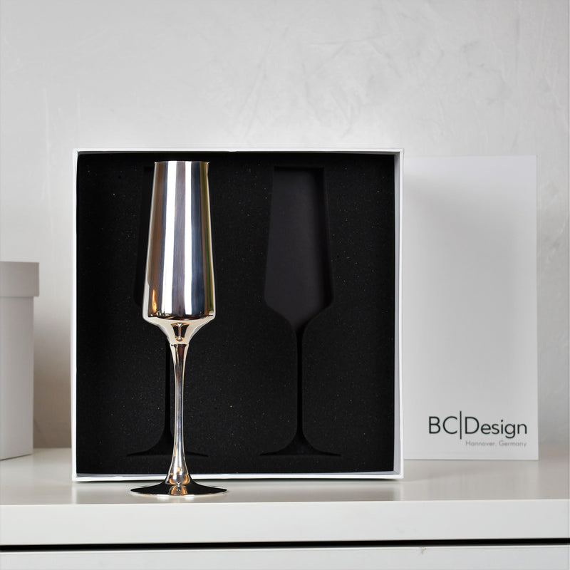 Champagne Flute Set of 2 - exclusive silver plated | Champagner Flöten 2er Set - stark versilbert