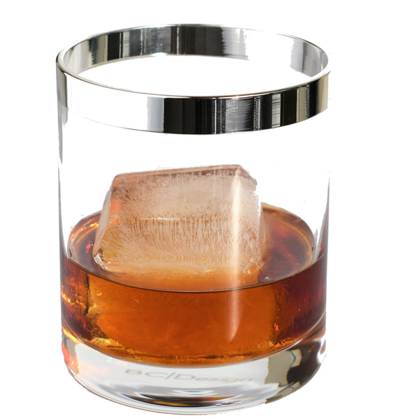 Whiskey Glass Set with pure silver rim | Whisky Glas Set mit Feinsilberrand
