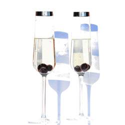 Champagne Flute with Pure Silver Rim, Set of 2 | Champagner Glas mit Feinsilverrand 2er Set