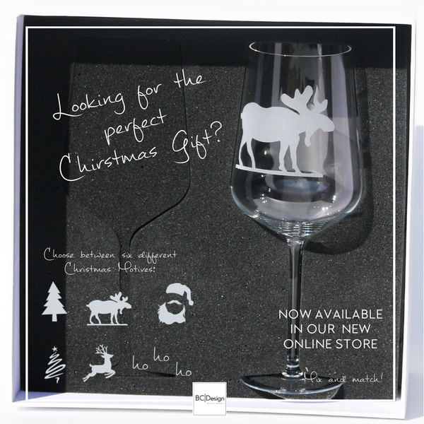 Weihnachtsgeschenk Kristallrotweinglas Set Elk | Crystal Red Wine Set: Elk