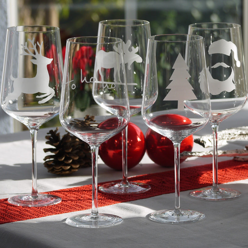 Weihnachtsgeschenk Kristallrotweinglas Set Baum | Crystal Red Wine Set: Baum