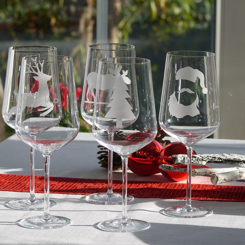 Weihnachtsgeschenk Kristallrotweinglas Set Santa | Crystal Red Wine Set: Santa
