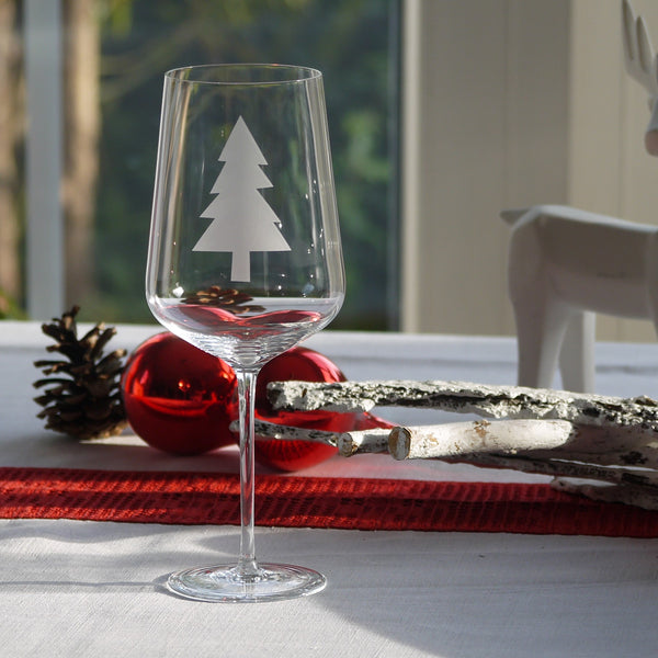 Weihnachtsgeschenk Kristallrotweinglas Set Tanne | Crystal Red Wine Set: Tanne