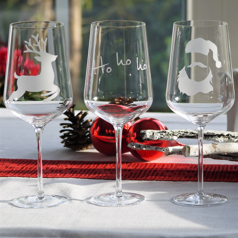 Weihnachtsgeschenk Kristallrotweinglas Set Hohoho | Crystal Red Wine: Set Hohoho