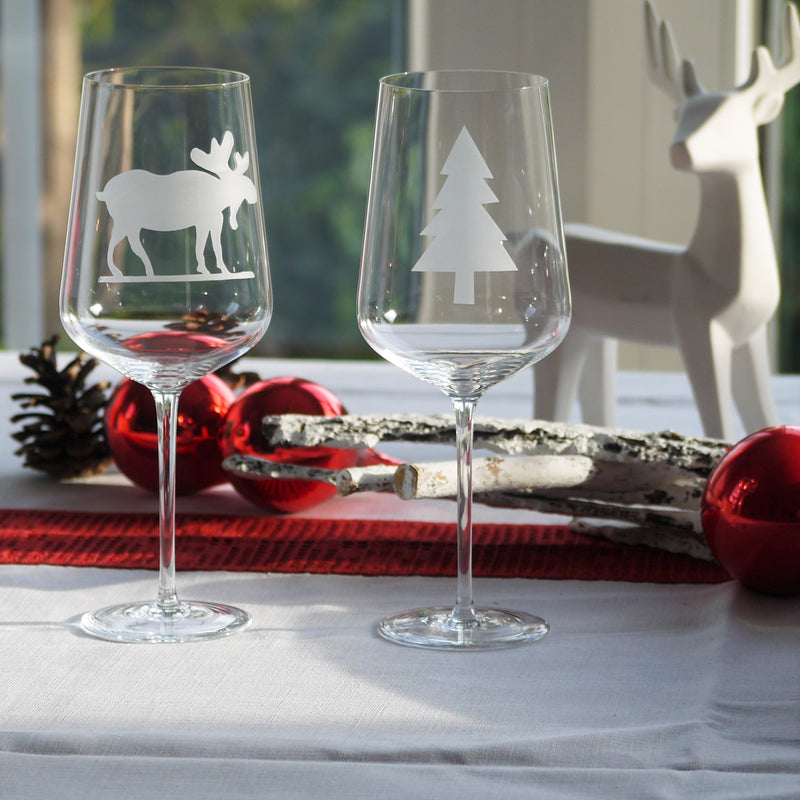 Weihnachtsgeschenk Kristallrotweinglas Set Elk | Crystal Red Wine Set: Elk