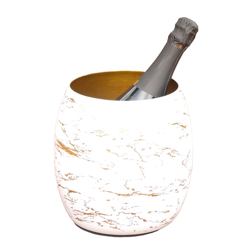 Champagnekühler: Gold, Weiß, Marmor- Optik